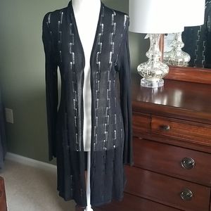 Jones New York Crochet Long Cardigan